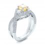  Platinum Custom Yellow And White Diamond Engagement Ring - Three-Quarter View -  101999 - Thumbnail