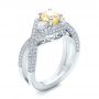 18k White Gold 18k White Gold Custom Yellow And White Diamond Engagement Ring - Three-Quarter View -  101999 - Thumbnail