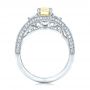  Platinum Custom Yellow And White Diamond Engagement Ring - Front View -  101999 - Thumbnail