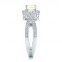  Platinum Custom Yellow And White Diamond Engagement Ring - Side View -  101999 - Thumbnail