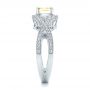 Platinum Custom Yellow And White Diamond Engagement Ring - Side View -  101999 - Thumbnail