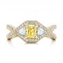 18k Yellow Gold 18k Yellow Gold Custom Yellow And White Diamond Engagement Ring - Top View -  101999 - Thumbnail