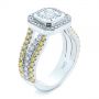  18K Gold And Platinum 18K Gold And Platinum Custom Yellow And White Diamond Two Tone Engagement Ring - Three-Quarter View -  105743 - Thumbnail