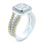  Platinum And 14k White Gold Platinum And 14k White Gold Custom Yellow And White Diamond Two Tone Engagement Ring - Three-Quarter View -  105743 - Thumbnail