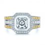  Platinum And 18k White Gold Platinum And 18k White Gold Custom Yellow And White Diamond Two Tone Engagement Ring - Top View -  105743 - Thumbnail