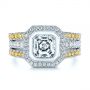  Platinum And 14k White Gold Platinum And 14k White Gold Custom Yellow And White Diamond Two Tone Engagement Ring - Top View -  105743 - Thumbnail