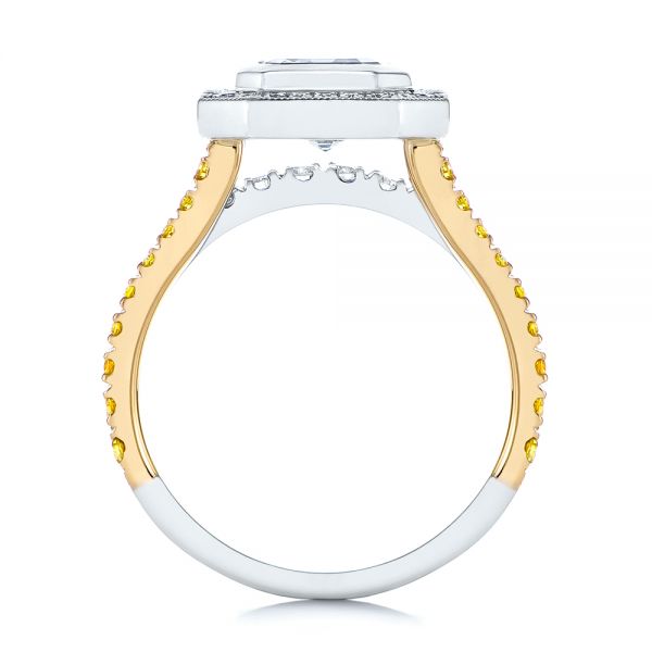  18K Gold And 18k Yellow Gold 18K Gold And 18k Yellow Gold Custom Yellow And White Diamond Two Tone Engagement Ring - Front View -  105743