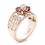14k Rose Gold And 18K Gold 14k Rose Gold And 18K Gold Custom Zircon And Diamond Two-tone Wedding Ring - Three-Quarter View -  101746 - Thumbnail