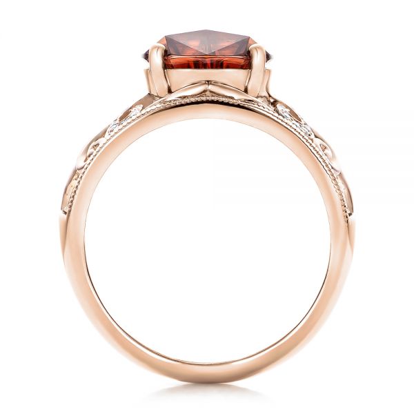 14k Rose Gold And 18K Gold 14k Rose Gold And 18K Gold Custom Zircon And Diamond Two-tone Wedding Ring - Front View -  101746