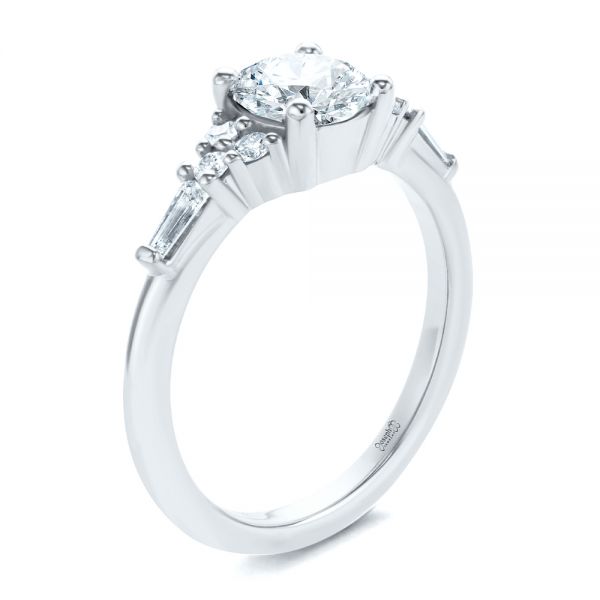 Dainty Cluster Diamond Engagement Ring - Image