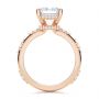 14k Rose Gold 14k Rose Gold Dainty Double Halo Engagement Ring - Front View -  107305 - Thumbnail