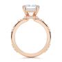 14k Rose Gold 14k Rose Gold Dainty Double Halo Engagement Ring - Front View -  107305 - Thumbnail