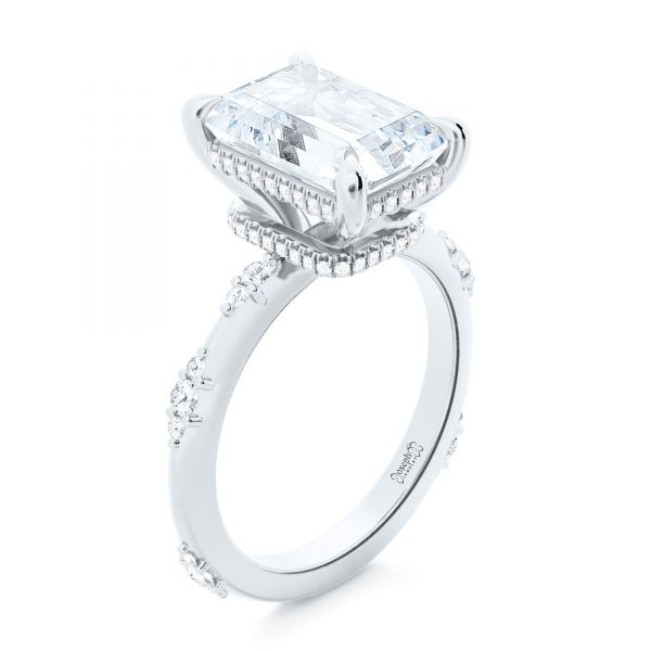 Dainty Double Halo Engagement Ring - Image