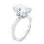14k White Gold 14k White Gold Dainty Double Halo Engagement Ring - Three-Quarter View -  107305 - Thumbnail