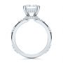 18k White Gold 18k White Gold Dainty Double Halo Engagement Ring - Front View -  107305 - Thumbnail