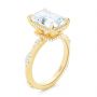 18k Yellow Gold 18k Yellow Gold Dainty Double Halo Engagement Ring - Three-Quarter View -  107305 - Thumbnail