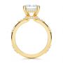 14k Yellow Gold Dainty Double Halo Engagement Ring - Front View -  107305 - Thumbnail