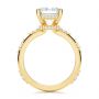 14k Yellow Gold Dainty Double Halo Engagement Ring - Front View -  107305 - Thumbnail