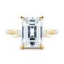 14k Yellow Gold Dainty Double Halo Engagement Ring - Top View -  107305 - Thumbnail