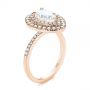 18k Rose Gold 18k Rose Gold Dainty Double Halo Pear Diamond Engagement Ring - Three-Quarter View -  105121 - Thumbnail
