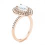 14k Rose Gold 14k Rose Gold Dainty Double Halo Pear Diamond Engagement Ring - Three-Quarter View -  105121 - Thumbnail