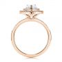 18k Rose Gold 18k Rose Gold Dainty Double Halo Pear Diamond Engagement Ring - Front View -  105121 - Thumbnail