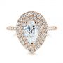 18k Rose Gold 18k Rose Gold Dainty Double Halo Pear Diamond Engagement Ring - Top View -  105121 - Thumbnail