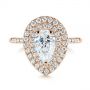 14k Rose Gold 14k Rose Gold Dainty Double Halo Pear Diamond Engagement Ring - Top View -  105121 - Thumbnail