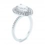 14k White Gold Dainty Double Halo Pear Diamond Engagement Ring - Three-Quarter View -  105121 - Thumbnail