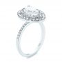  Platinum Platinum Dainty Double Halo Pear Diamond Engagement Ring - Three-Quarter View -  105121 - Thumbnail