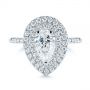  Platinum Platinum Dainty Double Halo Pear Diamond Engagement Ring - Top View -  105121 - Thumbnail