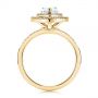 18k Yellow Gold 18k Yellow Gold Dainty Double Halo Pear Diamond Engagement Ring - Front View -  105121 - Thumbnail