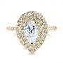 18k Yellow Gold 18k Yellow Gold Dainty Double Halo Pear Diamond Engagement Ring - Top View -  105121 - Thumbnail