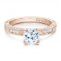 14k Rose Gold 14k Rose Gold Diamond Channel Set Engagement Ring With Matching Wedding Band - Kirk Kara - Flat View -  100119 - Thumbnail