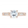 14k Rose Gold 14k Rose Gold Diamond Channel Set Engagement Ring With Matching Wedding Band - Kirk Kara - Top View -  100119 - Thumbnail
