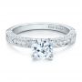 18k White Gold Diamond Channel Set Engagement Ring With Matching Wedding Band - Kirk Kara - Flat View -  100119 - Thumbnail