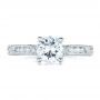 18k White Gold Diamond Channel Set Engagement Ring With Matching Wedding Band - Kirk Kara - Top View -  100119 - Thumbnail