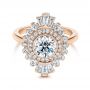 14k Rose Gold 14k Rose Gold Diamond Double Halo Engagement Ring - Flat View -  106489 - Thumbnail