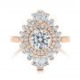 14k Rose Gold 14k Rose Gold Diamond Double Halo Engagement Ring - Top View -  106489 - Thumbnail