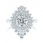  Platinum Diamond Double Halo Engagement Ring - Top View -  106489 - Thumbnail