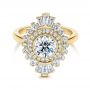 14k Yellow Gold 14k Yellow Gold Diamond Double Halo Engagement Ring - Flat View -  106489 - Thumbnail