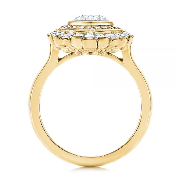 18k Yellow Gold 18k Yellow Gold Diamond Double Halo Engagement Ring - Front View -  106489