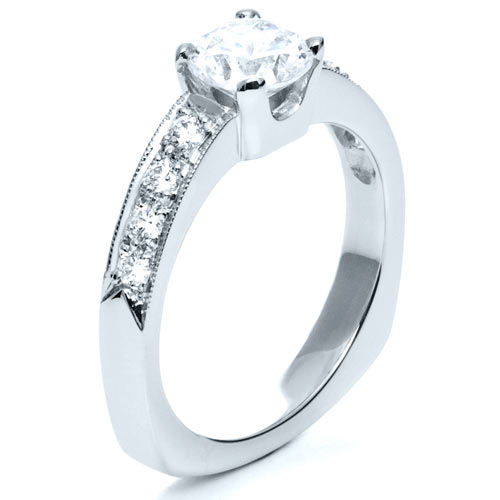  14K Gold 14K Gold Diamond Engagement Ring - Three-Quarter View -  200 - Thumbnail
