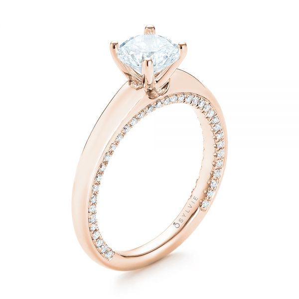 14k Rose Gold 14k Rose Gold Diamond Engagement Ring - Three-Quarter View -  103087