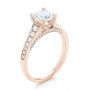 18k Rose Gold 18k Rose Gold Diamond Engagement Ring - Three-Quarter View -  103088 - Thumbnail