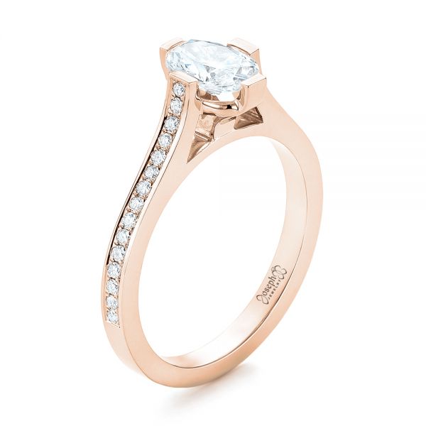 14k Rose Gold 14k Rose Gold Diamond Engagement Ring - Three-Quarter View -  103266