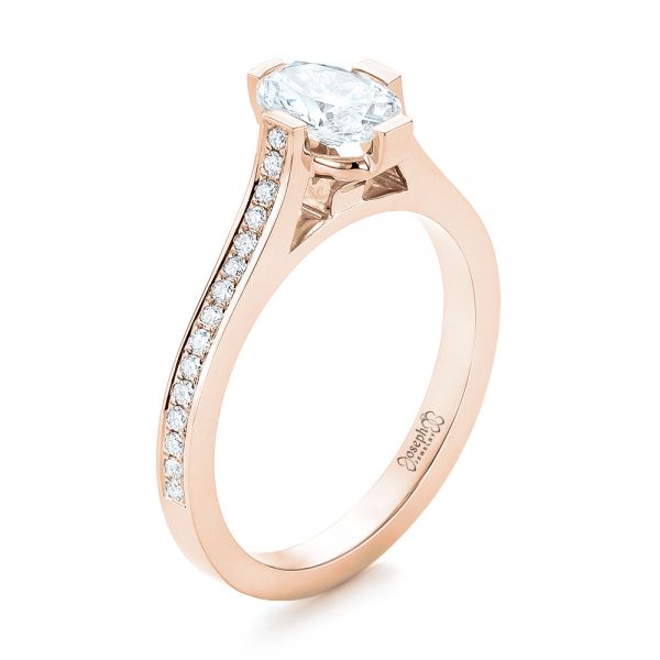 18k Rose Gold 18k Rose Gold Diamond Engagement Ring - Three-Quarter View - 103266