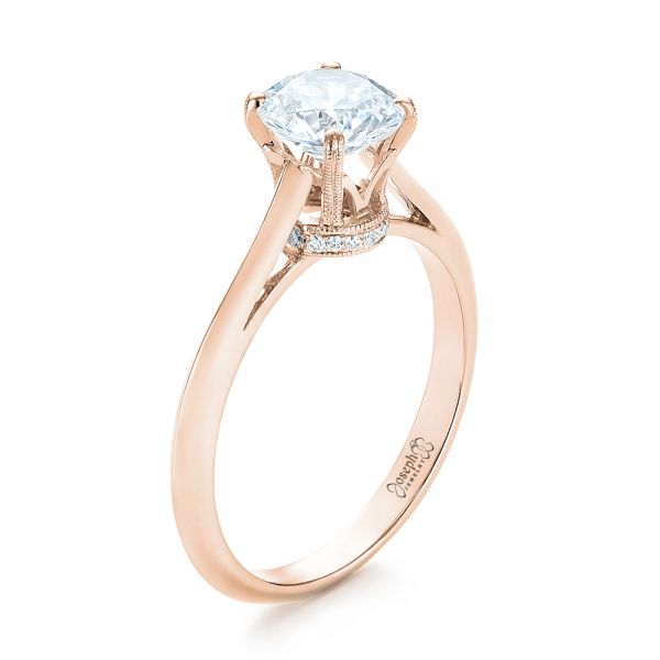 14k Rose Gold 14k Rose Gold Diamond Engagement Ring - Three-Quarter View -  103319