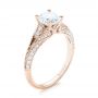 18k Rose Gold 18k Rose Gold Diamond Engagement Ring - Three-Quarter View -  103902 - Thumbnail