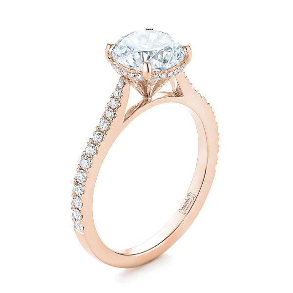 14k Rose Gold 14k Rose Gold Diamond Engagement Ring - Three-Quarter View -  104177
